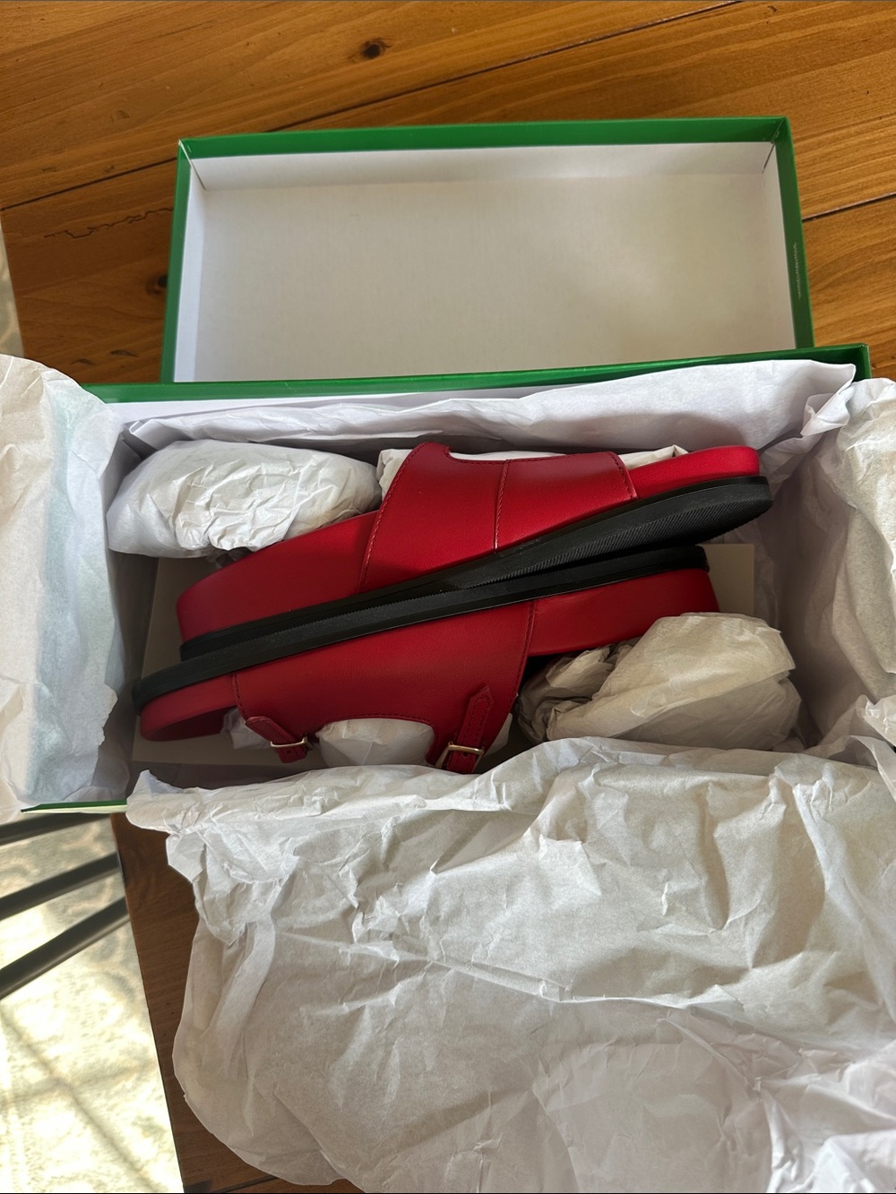 J. Crew Red Double Buckle Slide Sandals - Picture 6 of 6
